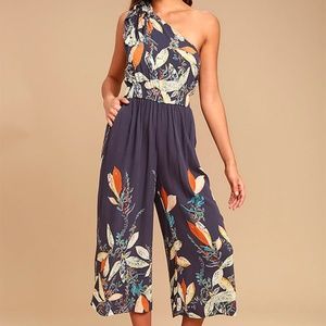 Free People Island Time Floral Asymmetric Jumpsuit